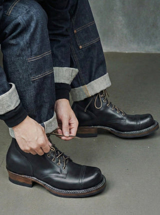 Bump Cap Toe Service Boots 8301 - Brake House - Black - VIBRAM sole - 14