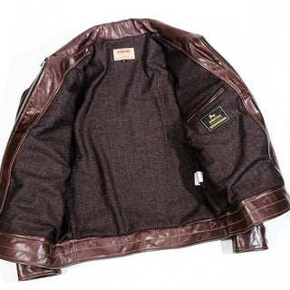 Mulholland Leather Motorcycle Jacket - Havana/brown color - Brake House - Seal Brown - 27