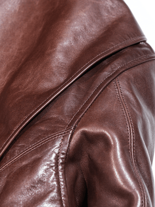 Single Sport Leather Jacket - Brake House - Seal Brown - 20