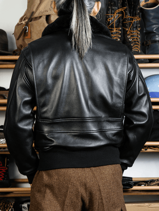 G - 1 Aviation Flight Leather Jacket - Brake House - Black - 10