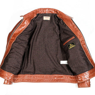 Mulholland Leather Motorcycle Jacket - Havana/brown color - Brake House - Seal Brown - 26