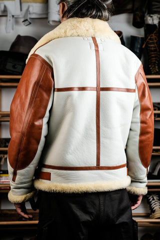 Double Pocket B - 3 Shearling Bomber Jacket - Merino Sheepskin & Horsehide - Brake House - Black - 9