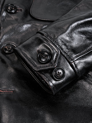 Four Corner Leather Work Jacket - Brake House - Black - 25