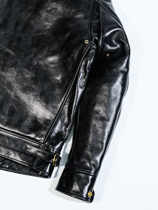 Mulholland Leather Motorcycle Jacket - Brake House - Black oil - waxed - 22