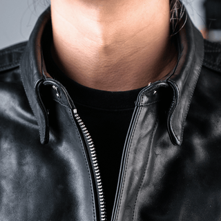 A - 2 Black Leather Jacket - Brake House - Black oil - wax horsehide - 20