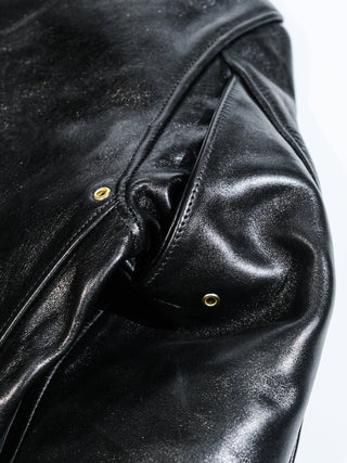 Mulholland Leather Motorcycle Jacket - Brake House - Black oil - waxed - 23