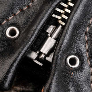 Half Belt Single Leather Jacket - Brake House - Brown - 32