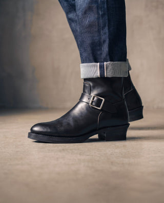 Leather Engineer Boots 3450 - VIBRAM® outsole-Brake House-Black-13
