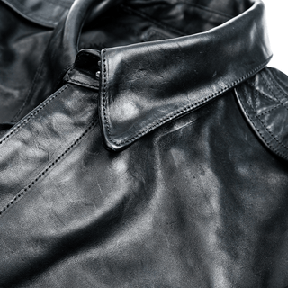 A - 2 Black Leather Jacket - Brake House - Black oil - wax horsehide - 35