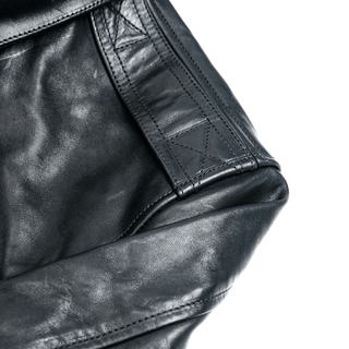A - 2 Black Leather Jacket - Brake House - Black oil - wax horsehide - 29