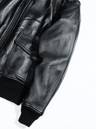 G - 1 Aviation Flight Leather Jacket - Brake House - Black - 24