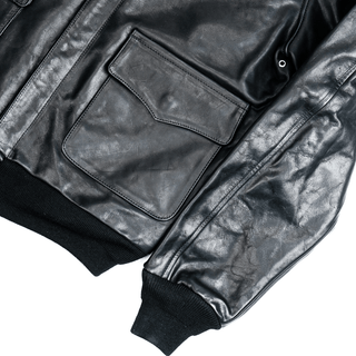 A - 2 Black Leather Jacket - Brake House - Black oil - wax horsehide - 30
