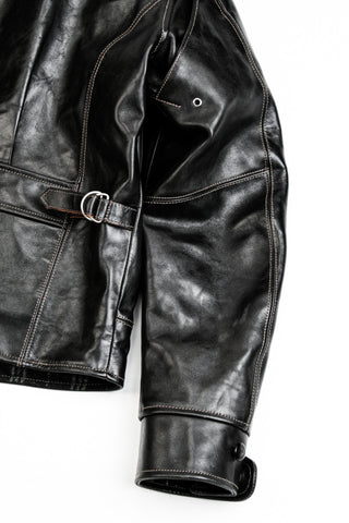 Half Belt Single Leather Jacket - Brake House - Brown - 21