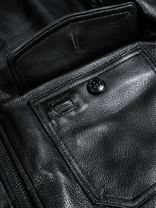 G - 1 Aviation Flight Leather Jacket - Brake House - Black - 32