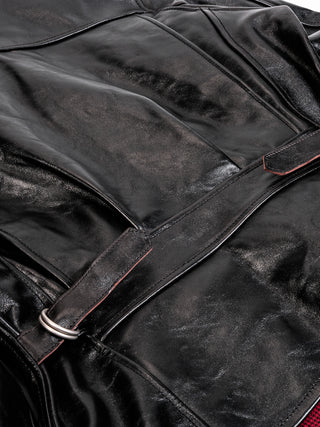 Four Corner Leather Work Jacket - Brake House - Black - 27