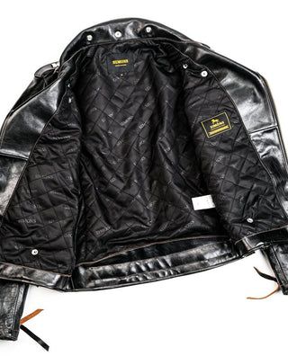 J24 Leather Jacket With Mouton Collar - Brake House - Black - 19