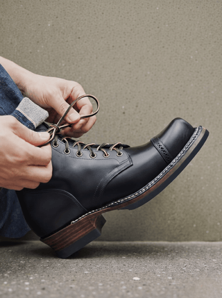 Bump Cap Toe Service Boots 8301 (sale) - Brake House - Black - normal sole - 13