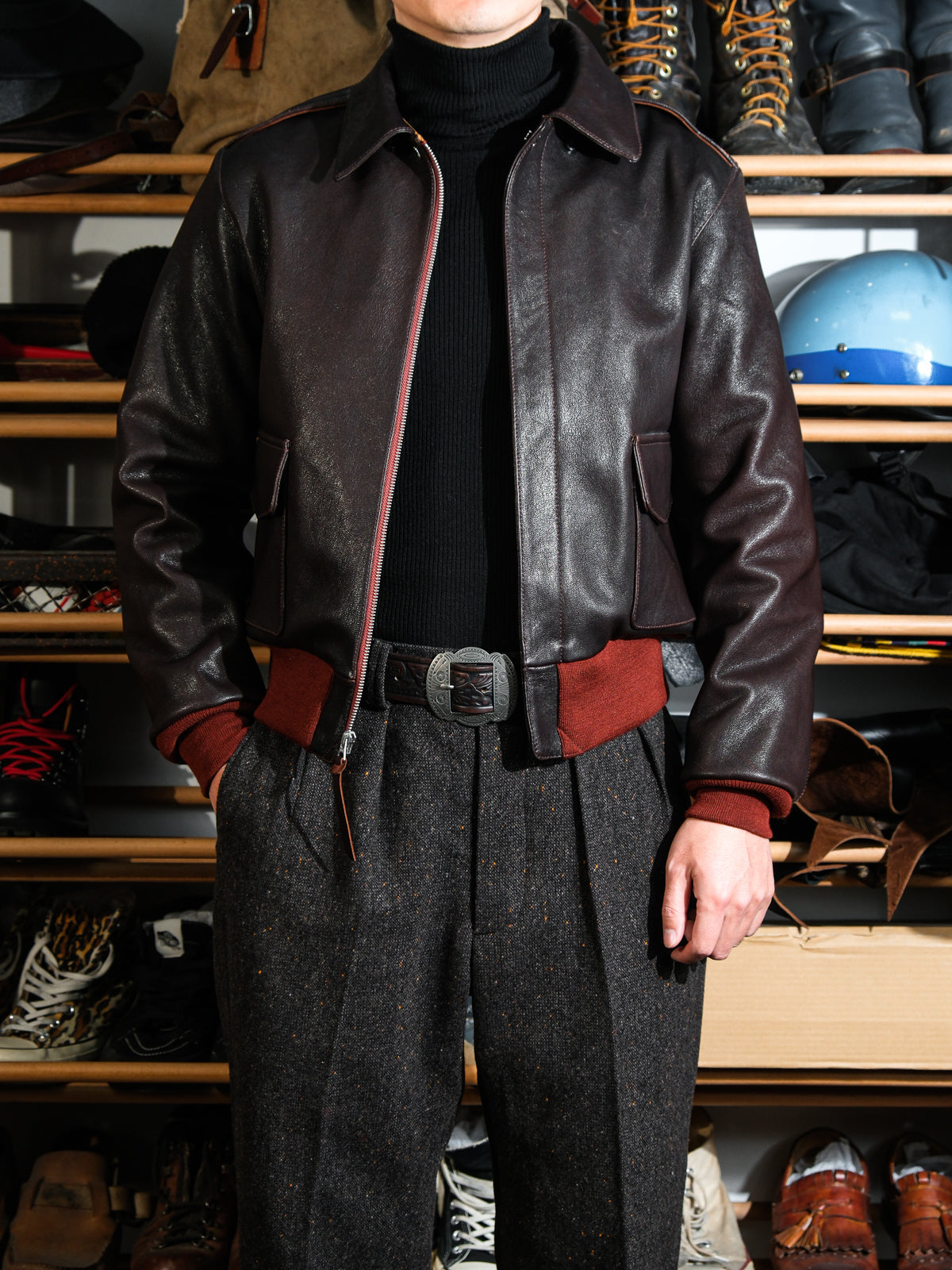 A-2 Leather Flight Jacket 42-18775 Goatskin | Brake House Leather