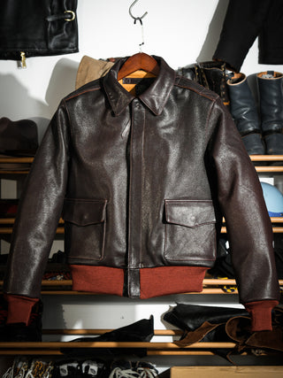 A-2 Leather Flight Jacket 42-18775 - Goatskin - Seal Brown - 21