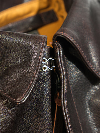 A-2 Leather Flight Jacket 42-18775 - Goatskin - Seal Brown - 34