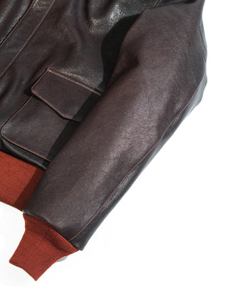 A-2 Leather Flight Jacket 42-18775 - Goatskin - Seal Brown - 36