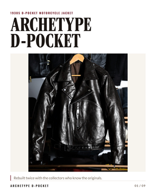 "Archetype" 1930s D-Pocket Motorcycle Jacket (Pre-order)