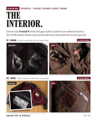 "Archetype" 1930s D-Pocket Motorcycle Jacket (Pre-order)
