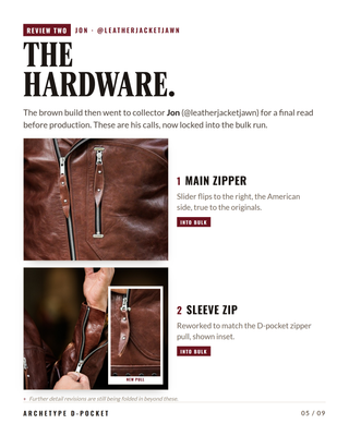 "Archetype" 1930s D-Pocket Motorcycle Jacket (Pre-order)