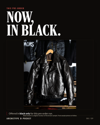 "Archetype" 1930s D-Pocket Motorcycle Jacket (Pre-order)