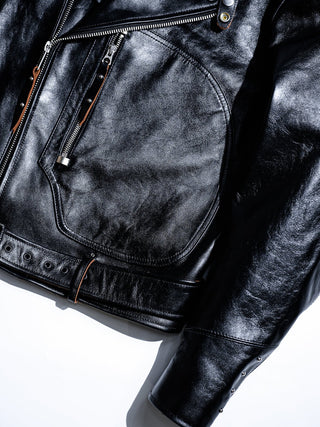 "Archetype" 1930s D-Pocket Motorcycle Jacket-Brake House-Black-14