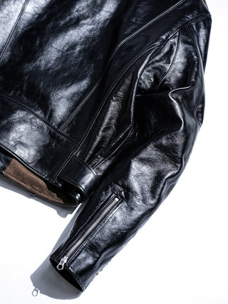 "Archetype" 1930s D-Pocket Motorcycle Jacket-Brake House-Black-16
