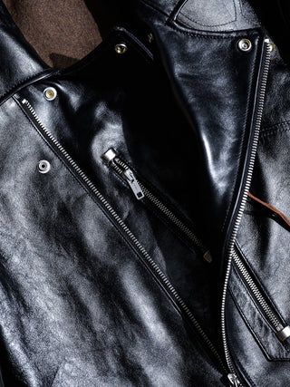 "Archetype" 1930s D-Pocket Motorcycle Jacket-Brake House-Black-11