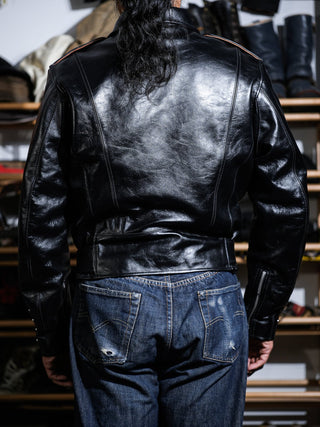 "Archetype" 1930s D-Pocket Motorcycle Jacket-Brake House-Black-5