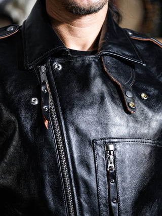"Archetype" 1930s D-Pocket Motorcycle Jacket-Brake House-Black-7
