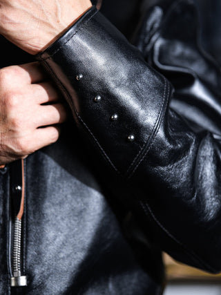 "Archetype" 1930s D-Pocket Motorcycle Jacket-Brake House-Black-18
