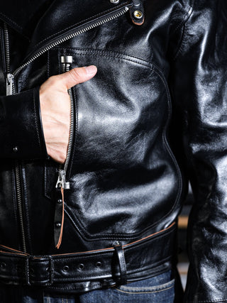 "Archetype" 1930s D-Pocket Motorcycle Jacket-Brake House-Black-8