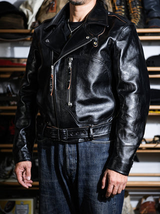 "Archetype" 1930s D-Pocket Motorcycle Jacket-Brake House-Black-4