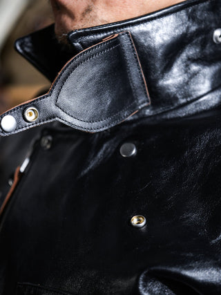 "Archetype" 1930s D-Pocket Motorcycle Jacket-Brake House-Black-12