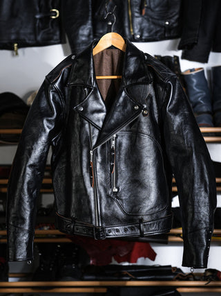 "Archetype" 1930s D-Pocket Motorcycle Jacket-Brake House-Black-1