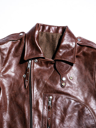 Collar point of the brown Archetype D-Pocket jacket, detail