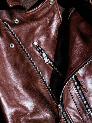 IDEAL front zipper of the brown Archetype D-Pocket jacket, detail
