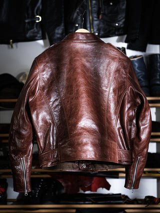 Archetype 1930s D-Pocket motorcycle jacket in brown horsehide, back