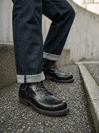 Bump Cap Toe Service Boots 8301 - Brake House - Black - VIBRAM sole - 15