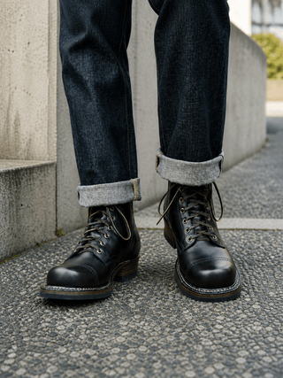 Bump Cap Toe Service Boots 8301 - Brake House - Black - VIBRAM sole - 13