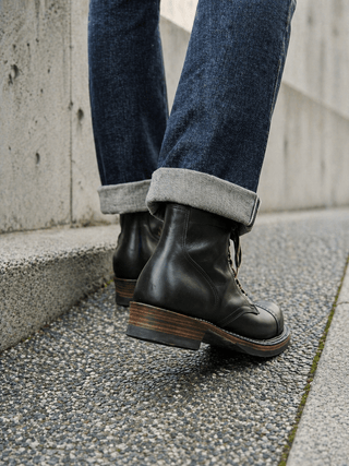 Bump Cap Toe Service Boots 8301 - Brake House - Black - VIBRAM sole - 14