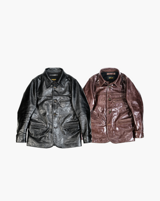 Tea core horsehide brakeman car coat