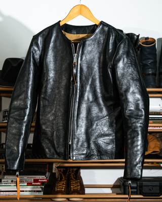 Tea-core horsehide 1960s70s flat track racing jacket