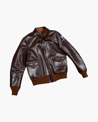 Tea core horsehide A-2 flight jacket