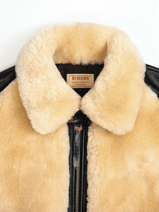 Grizzly Shearling Leather Jacket - Brown/Beige - Brake House - Brown - 11