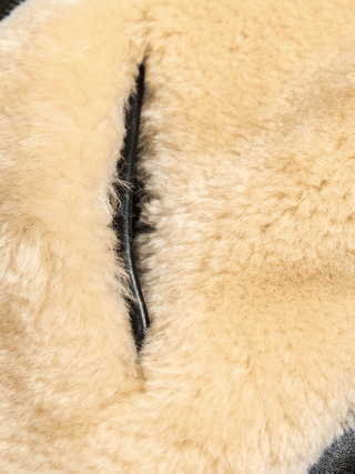 Grizzly Shearling Leather Jacket - Brown/Beige - Brake House - Brown - 25